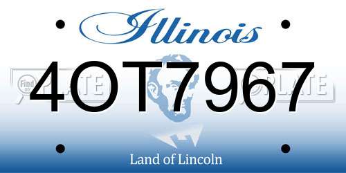 4OT7967 Illinois License Plate