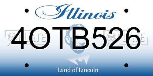 4OTB526 Illinois License Plate