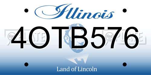 4OTB576 Illinois License Plate