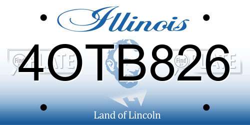 4OTB826 Illinois License Plate