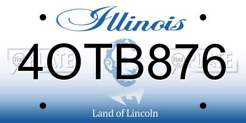 4OTB876 Illinois License Plate