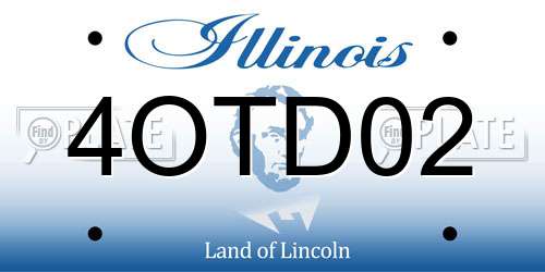 4OTD02 Illinois License Plate