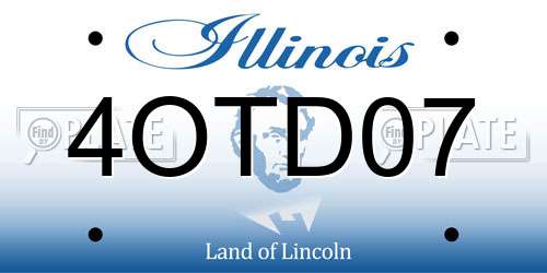 4OTD07 Illinois License Plate