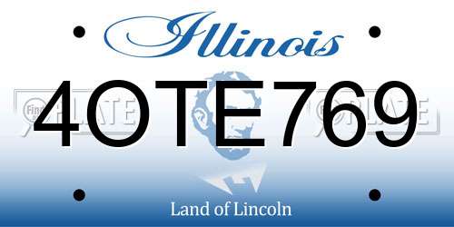 4OTE769 Illinois License Plate
