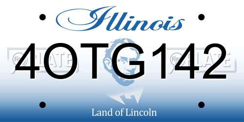 4OTG142 Illinois License Plate