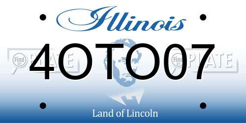 4OTO07 Illinois License Plate