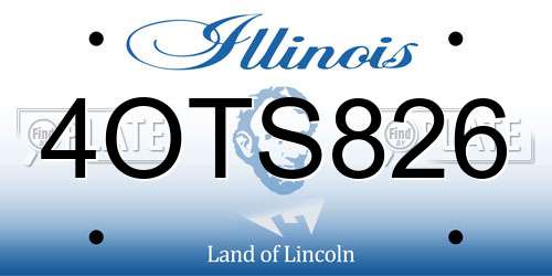 4OTS826 Illinois License Plate