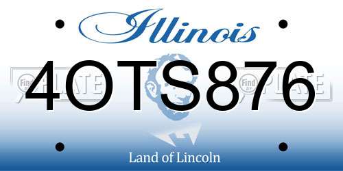 4OTS876 Illinois License Plate