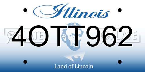 4OTT962 Illinois License Plate