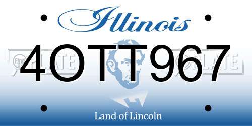 4OTT967 Illinois License Plate