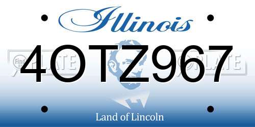 4OTZ967 Illinois License Plate