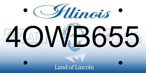 4OWB655 Illinois License Plate