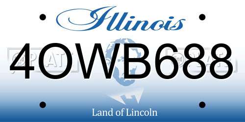 4OWB688 Illinois License Plate