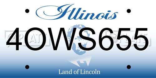 4OWS655 Illinois License Plate