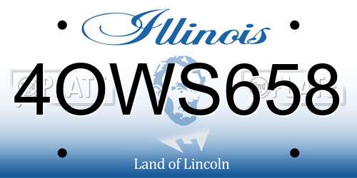 4OWS658 Illinois License Plate