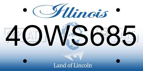 4OWS685 Illinois License Plate