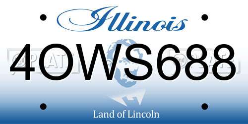 4OWS688 Illinois License Plate