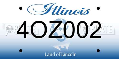 4OZ002 Illinois License Plate