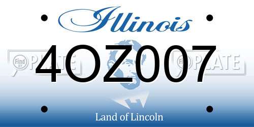 4OZ007 Illinois License Plate