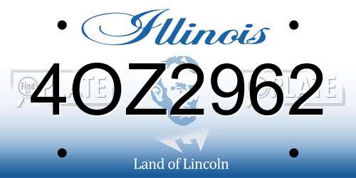 4OZ2962 Illinois License Plate