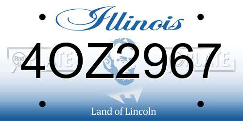 4OZ2967 Illinois License Plate