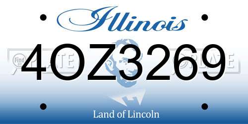 4OZ3269 Illinois License Plate
