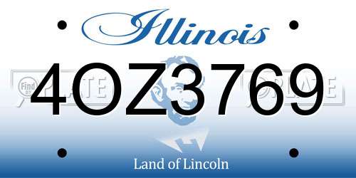 4OZ3769 Illinois License Plate