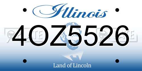 4OZ5526 Illinois License Plate