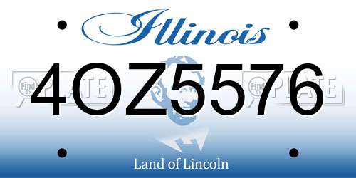 4OZ5576 Illinois License Plate
