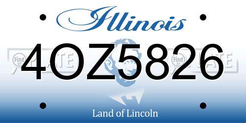 4OZ5826 Illinois License Plate