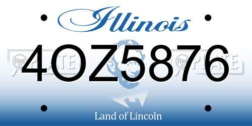 4OZ5876 Illinois License Plate