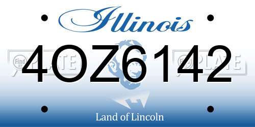 4OZ6142 Illinois License Plate