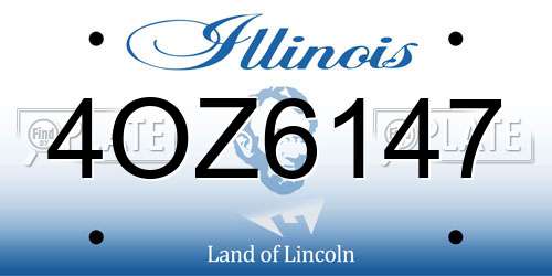 4OZ6147 Illinois License Plate
