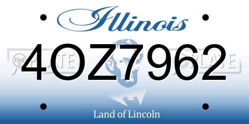4OZ7962 Illinois License Plate