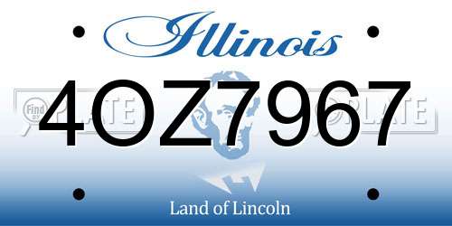 4OZ7967 Illinois License Plate