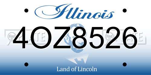 4OZ8526 Illinois License Plate