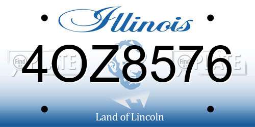 4OZ8576 Illinois License Plate