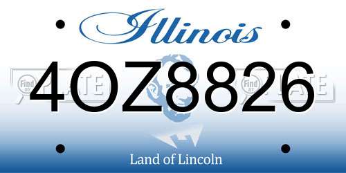 4OZ8826 Illinois License Plate