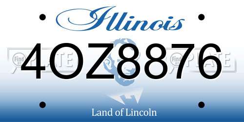 4OZ8876 Illinois License Plate