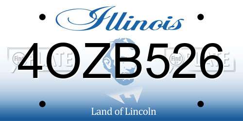 4OZB526 Illinois License Plate