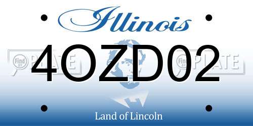 4OZD02 Illinois License Plate