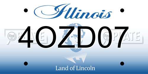 4OZD07 Illinois License Plate