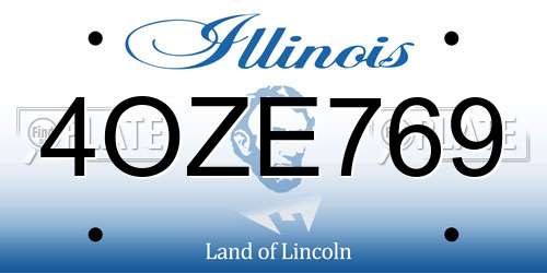 4OZE769 Illinois License Plate