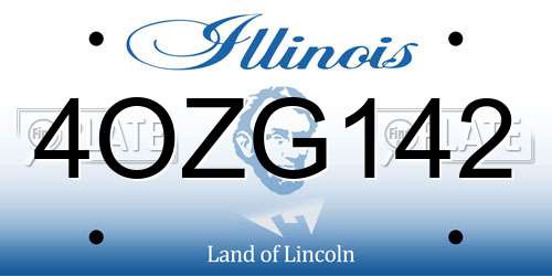 4OZG142 Illinois License Plate