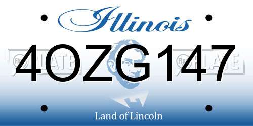 4OZG147 Illinois License Plate