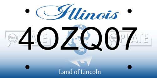 4OZQ07 Illinois License Plate