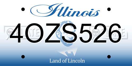 4OZS526 Illinois License Plate