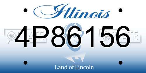 4P86156 Illinois License Plate