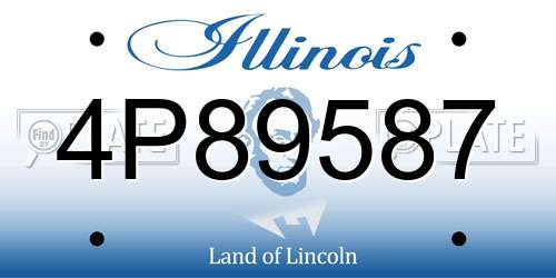 4P89587 Illinois License Plate