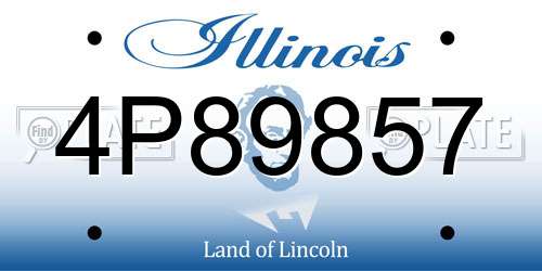 4P89857 Illinois License Plate